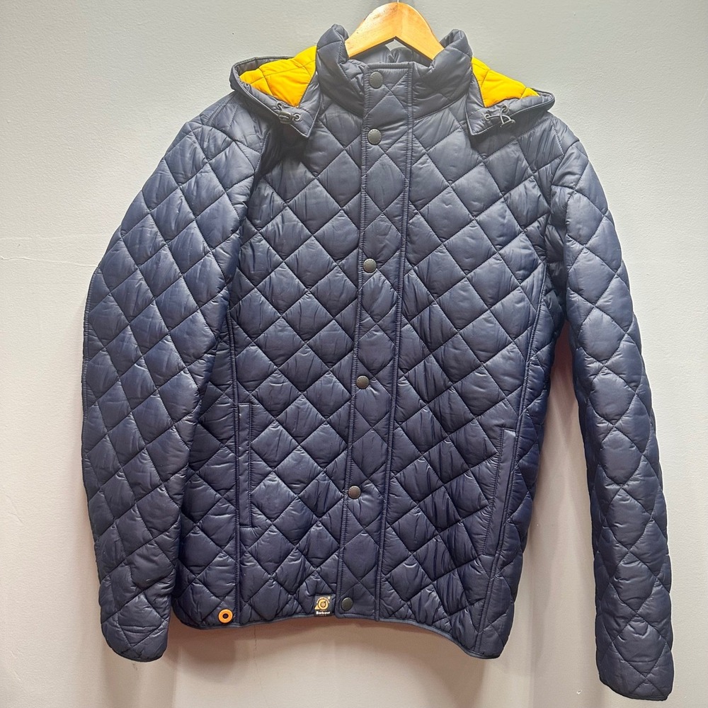 Barbour Greatcoat Pillar Quilt Jacket Navy XXL Hooded Quilted Lightweight